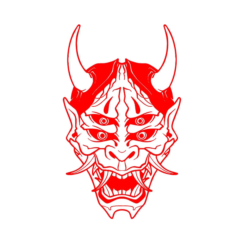 Hannya Mask Japanese Car Decal Sticker JDM Skull Vinyl Stickers for Auto Window Door Windshield Waterproof Decor Accessories