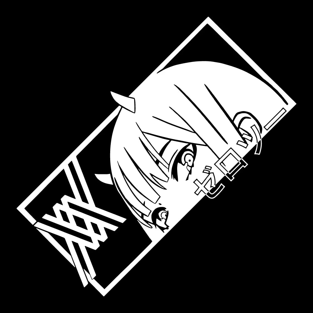 Darling Waifu Decal Car Vinyl Sticker for Bumper Rear Window Windshield Door Waterproof Accessories Decor Japanese Anime Sticker