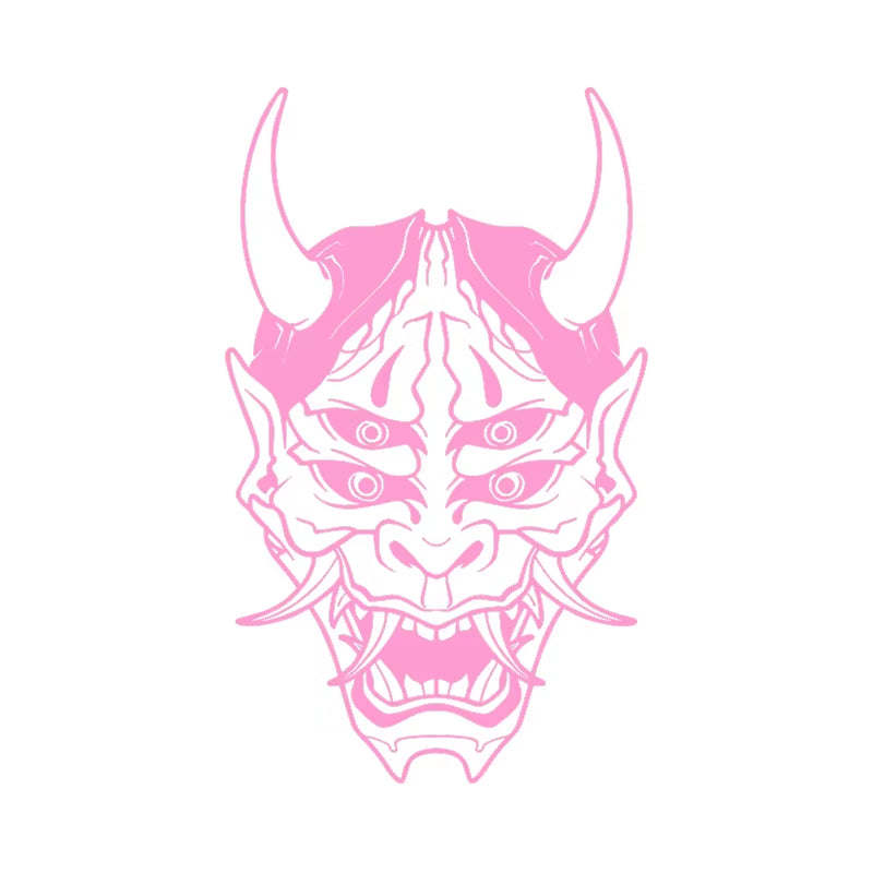 Hannya Mask Japanese Car Decal Sticker JDM Skull Vinyl Stickers for Auto Window Door Windshield Waterproof Decor Accessories