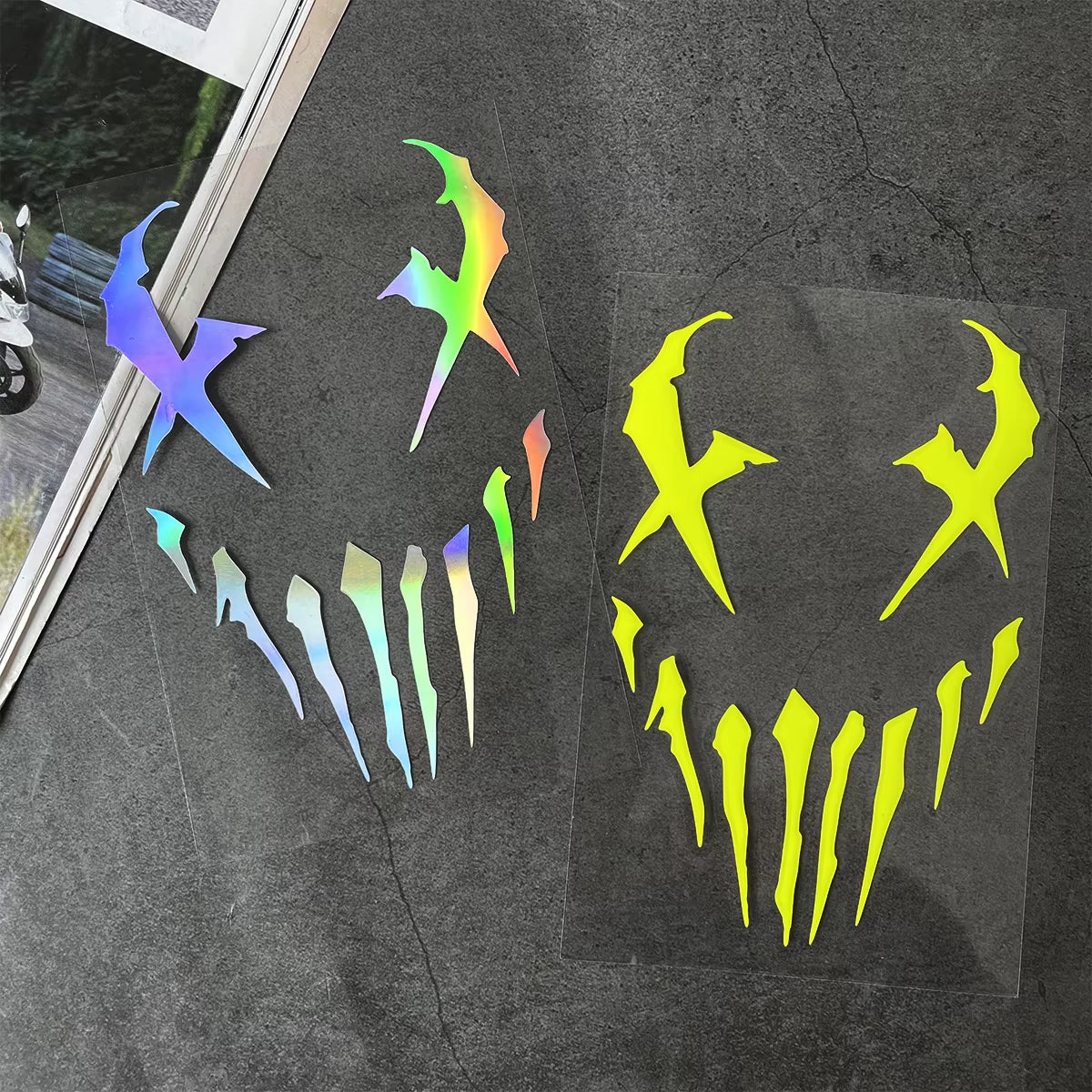 Devil Reflective Motorcycle Stickers Decor Moto Bike Scooter Car Body Front Windshield Helmet Rear Box Decal Accessories