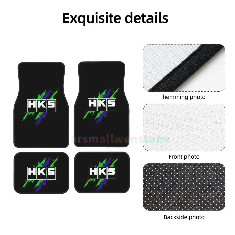 HKS Retro Pattern 4PCS Crystal Velvet Women'S Car Floor Mat, anti Fouling Car Floor Mat Car Interior Accessories