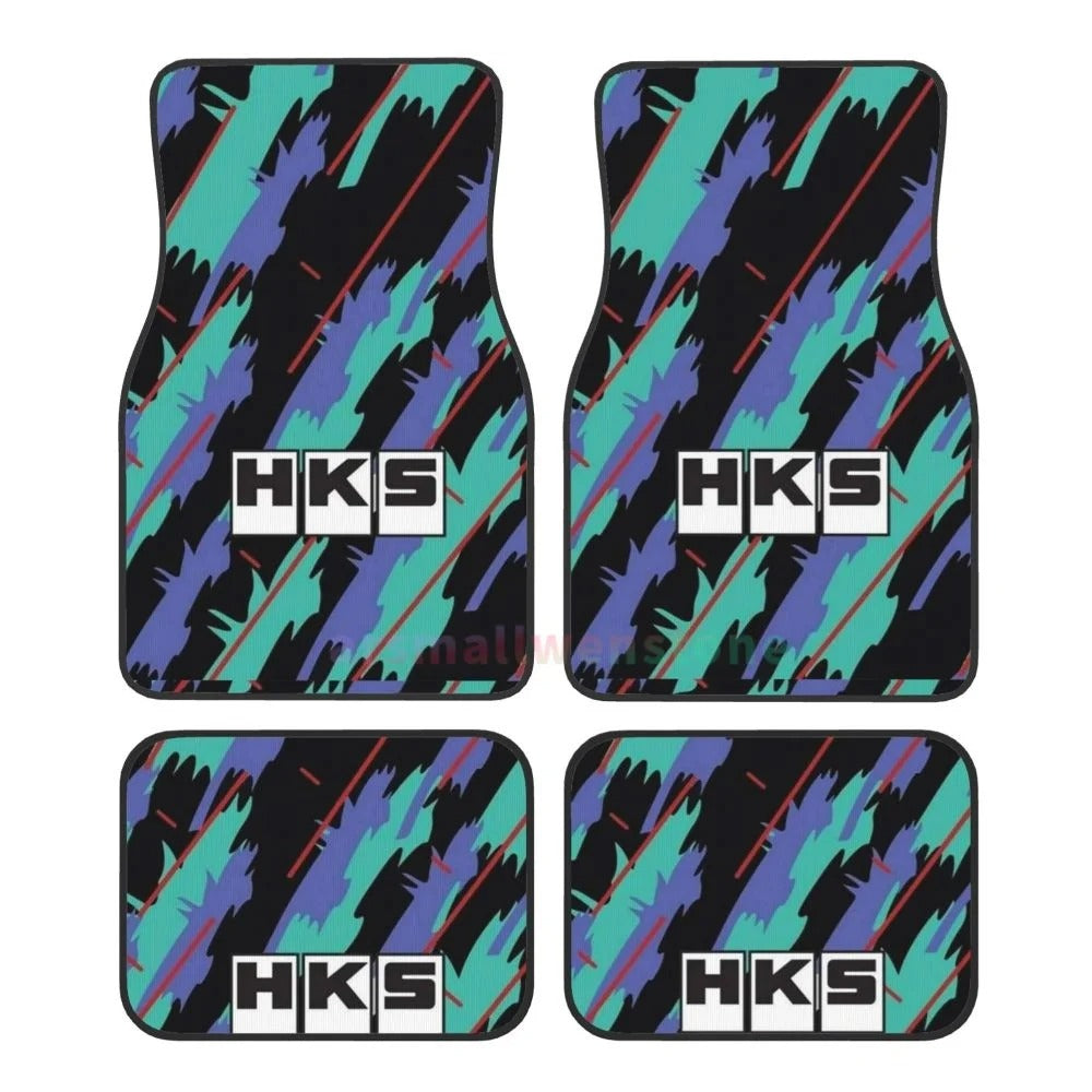 HKS Retro Pattern 4PCS Crystal Velvet Women'S Car Floor Mat, anti Fouling Car Floor Mat Car Interior Accessories