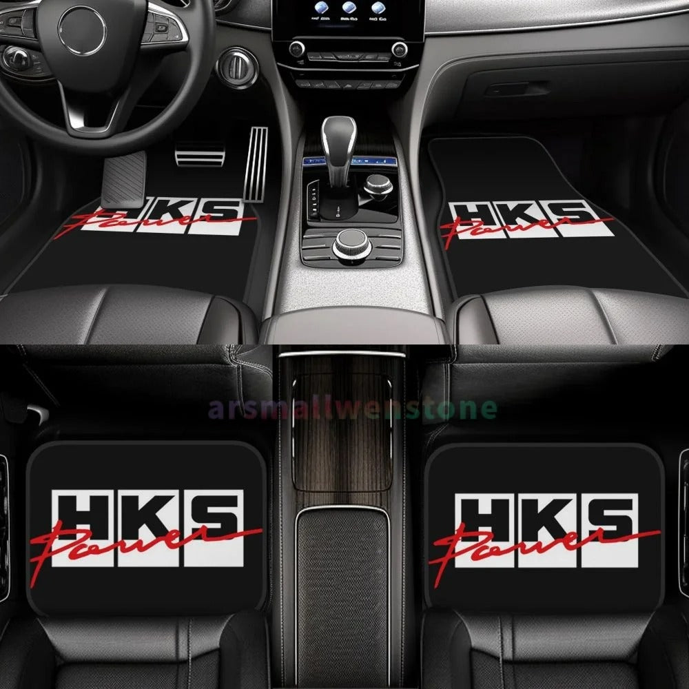 HKS Retro Pattern 4PCS Crystal Velvet Women'S Car Floor Mat, anti Fouling Car Floor Mat Car Interior Accessories