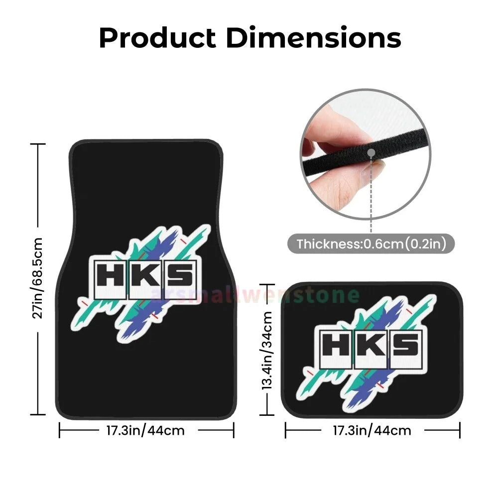 HKS Retro Pattern 4PCS Crystal Velvet Women'S Car Floor Mat, anti Fouling Car Floor Mat Car Interior Accessories