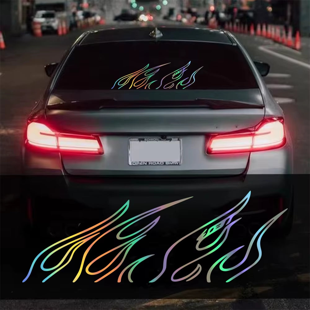 Car Stickers Funny Flame Decor Decals Outdoor Vinyl Self-Adhesive Decoration for Vehicle Window Hood Bumper Tailgate Door Side