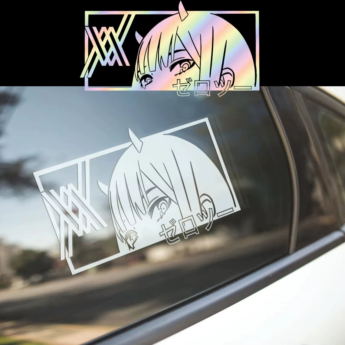 Darling Waifu Decal Car Vinyl Sticker for Bumper Rear Window Windshield Door Waterproof Accessories Decor Japanese Anime Sticker