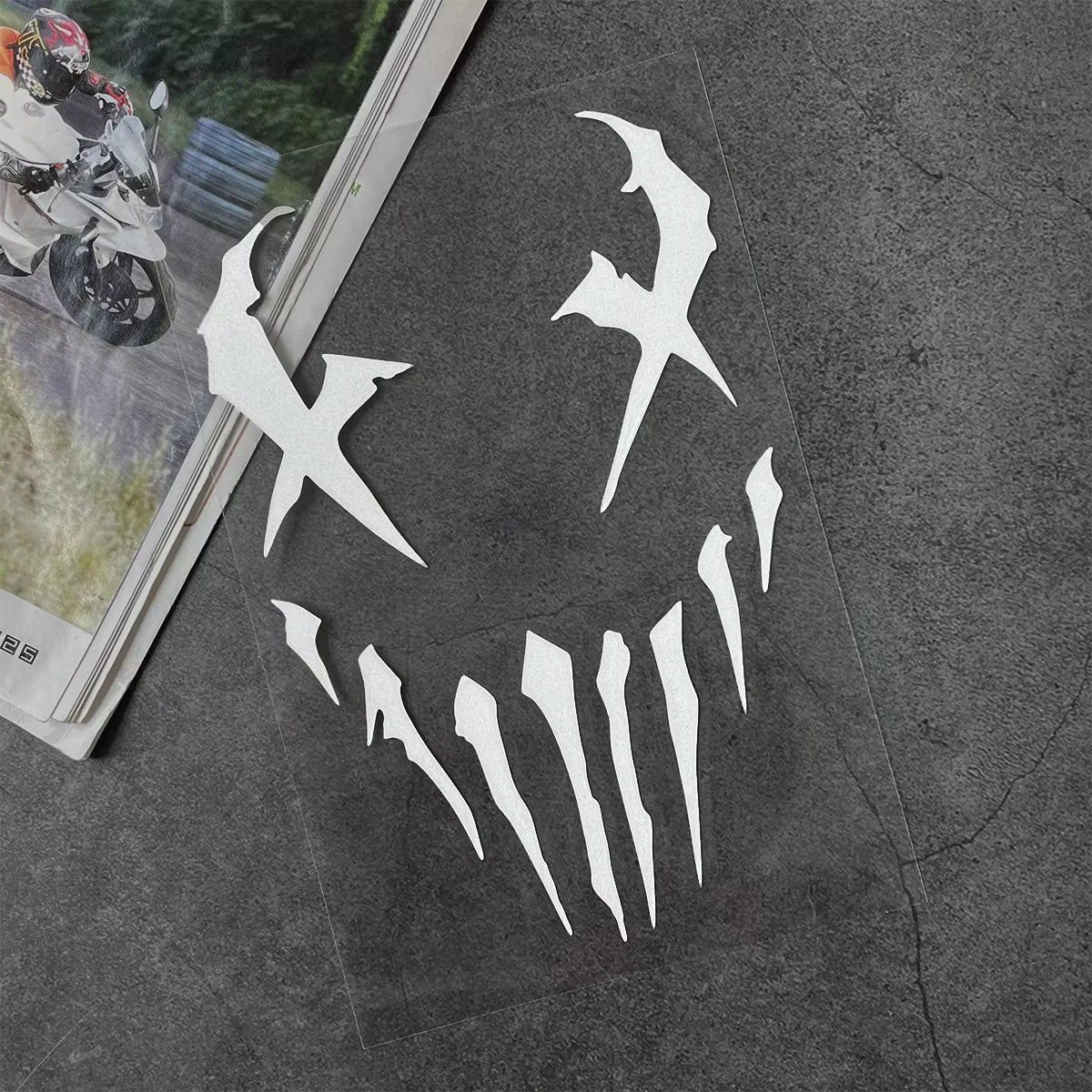 Devil Reflective Motorcycle Stickers Decor Moto Bike Scooter Car Body Front Windshield Helmet Rear Box Decal Accessories