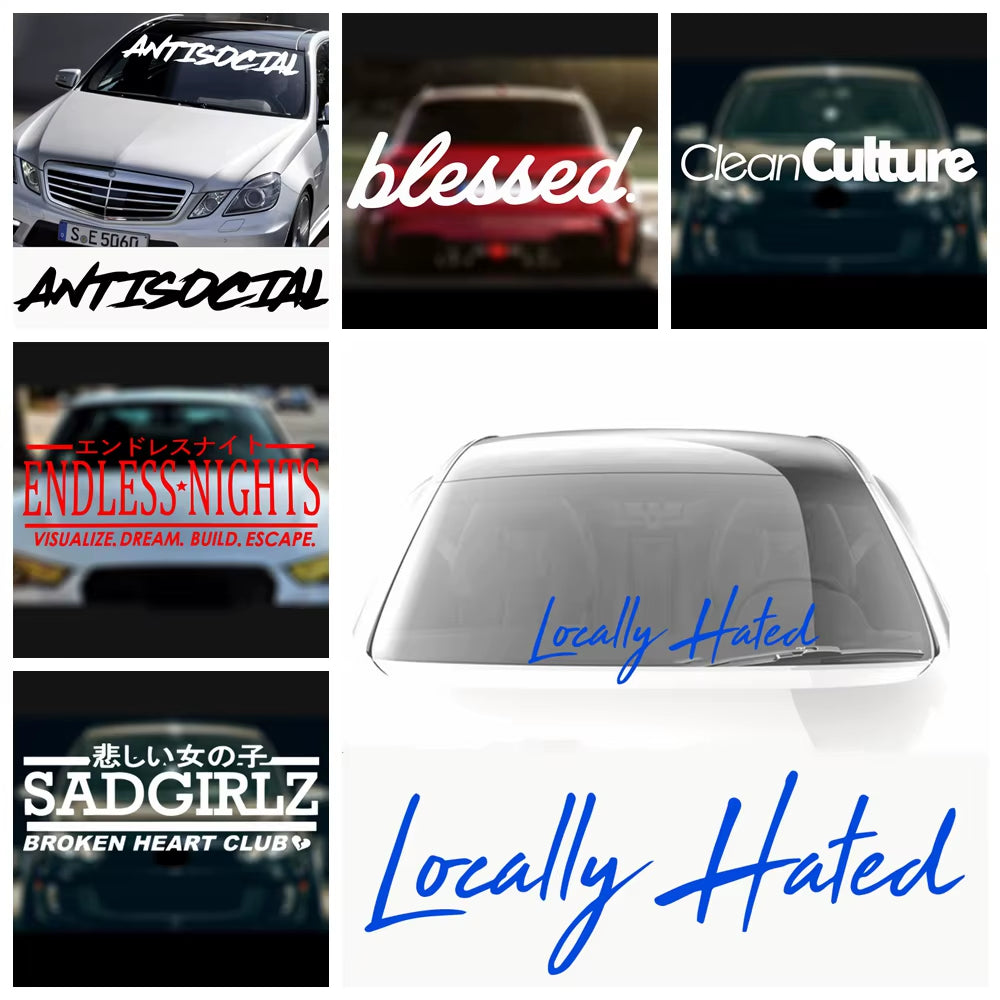 Creative Antisocial Banner Windshield Car Sticker for Auto Body Vinyl Decal Social Frase Sticker Styling Accessories