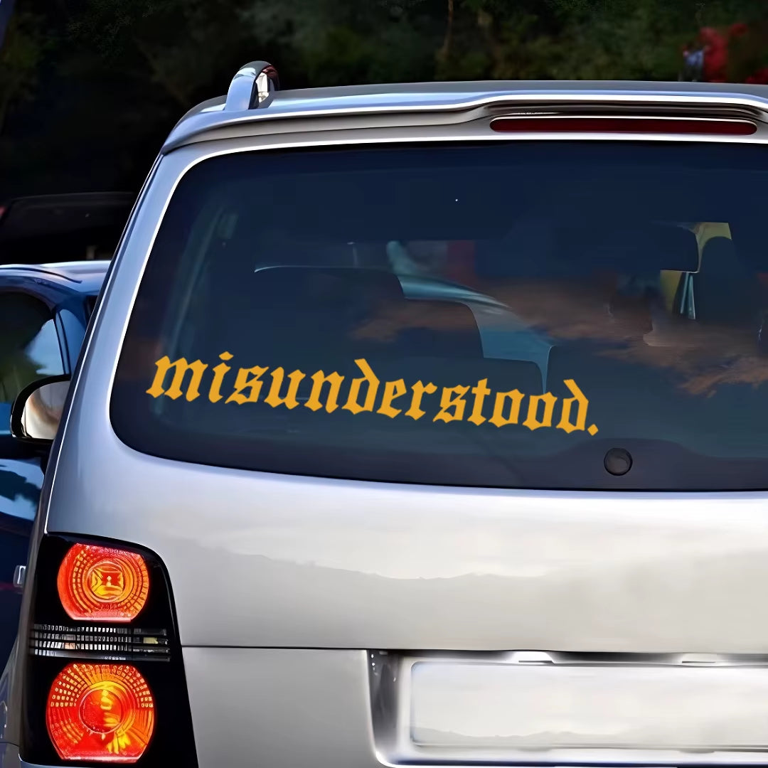 Misunderstanding Decal Sticker Windshield Banner Vinyl Car Decal, Waterproof Non-Fading Modified Car Pull Pattern Customization