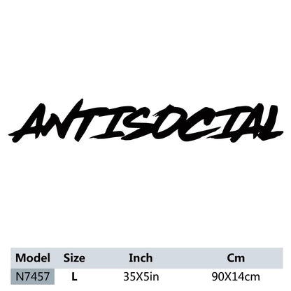 Creative Antisocial Banner Windshield Car Sticker for Auto Body Vinyl Decal Social Frase Sticker Styling Accessories