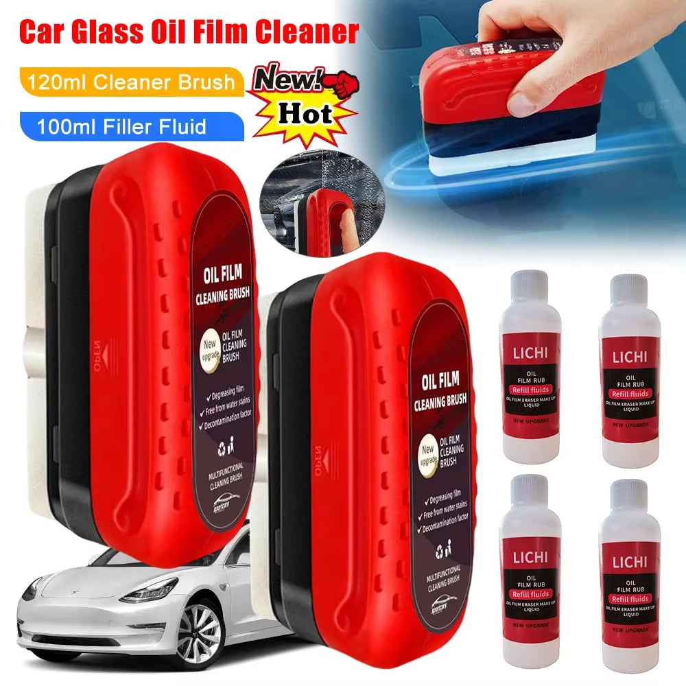 120Ml Automotive Car Oil Film Cleaning Brush Car Glass Oil Film Cleaner Hydrophobic Windshield Oil Film Remover for Car Window