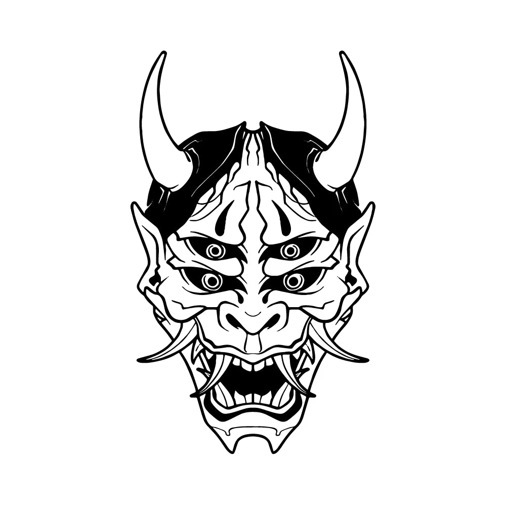 Hannya Mask Japanese Car Decal Sticker JDM Skull Vinyl Stickers for Auto Window Door Windshield Waterproof Decor Accessories