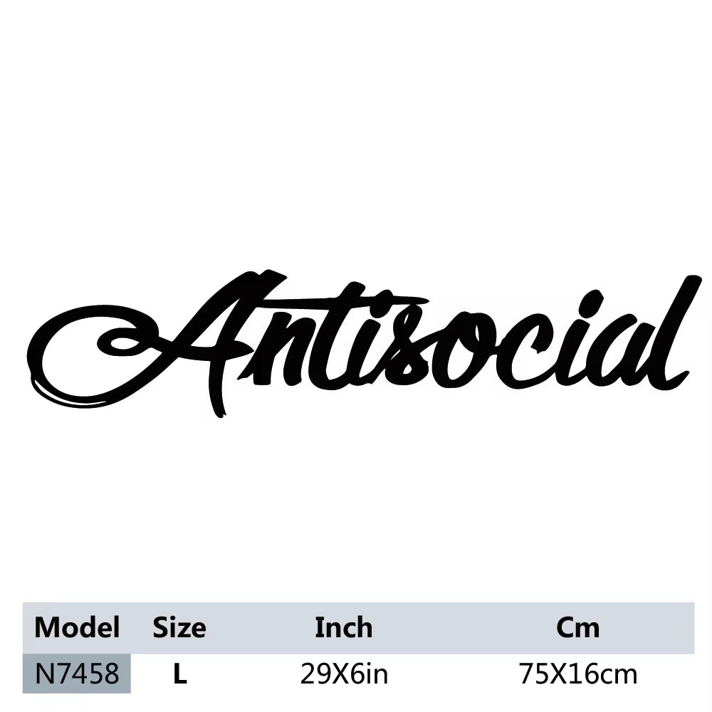 Creative Antisocial Banner Windshield Car Sticker for Auto Body Vinyl Decal Social Frase Sticker Styling Accessories