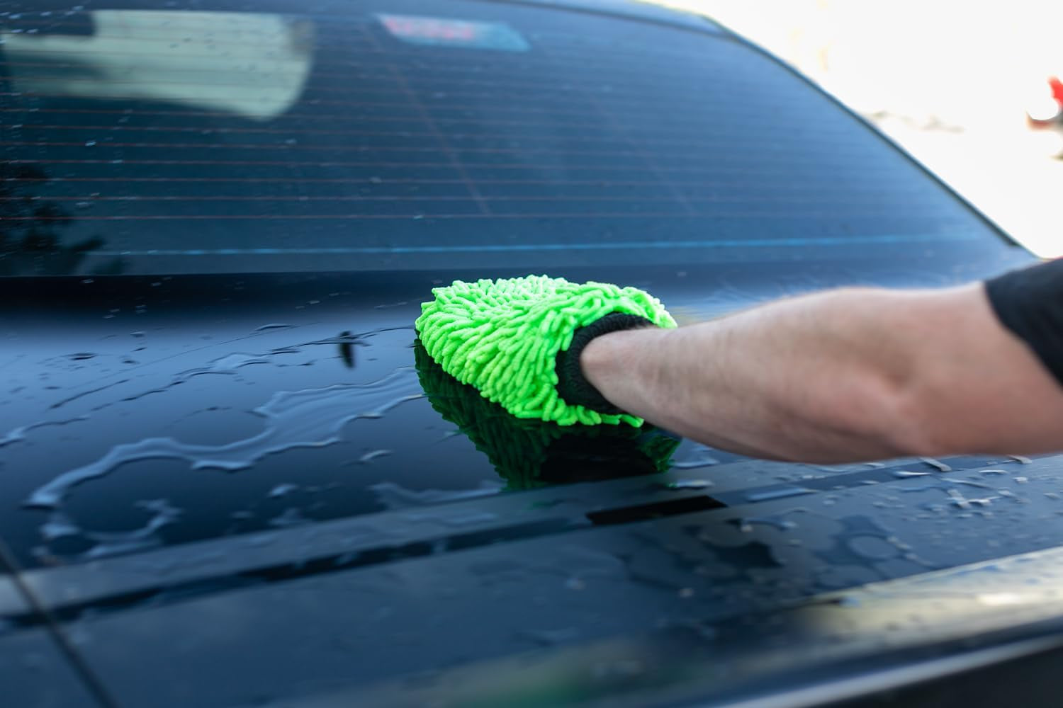 - Premium Chenille Microfiber Knobby Wash Mitts - Perfect for Car Washing and Detailing; Scratch-Free, Lint-Free, Double-Sided, Plush, and Absorbent; Blue (2-Pack)