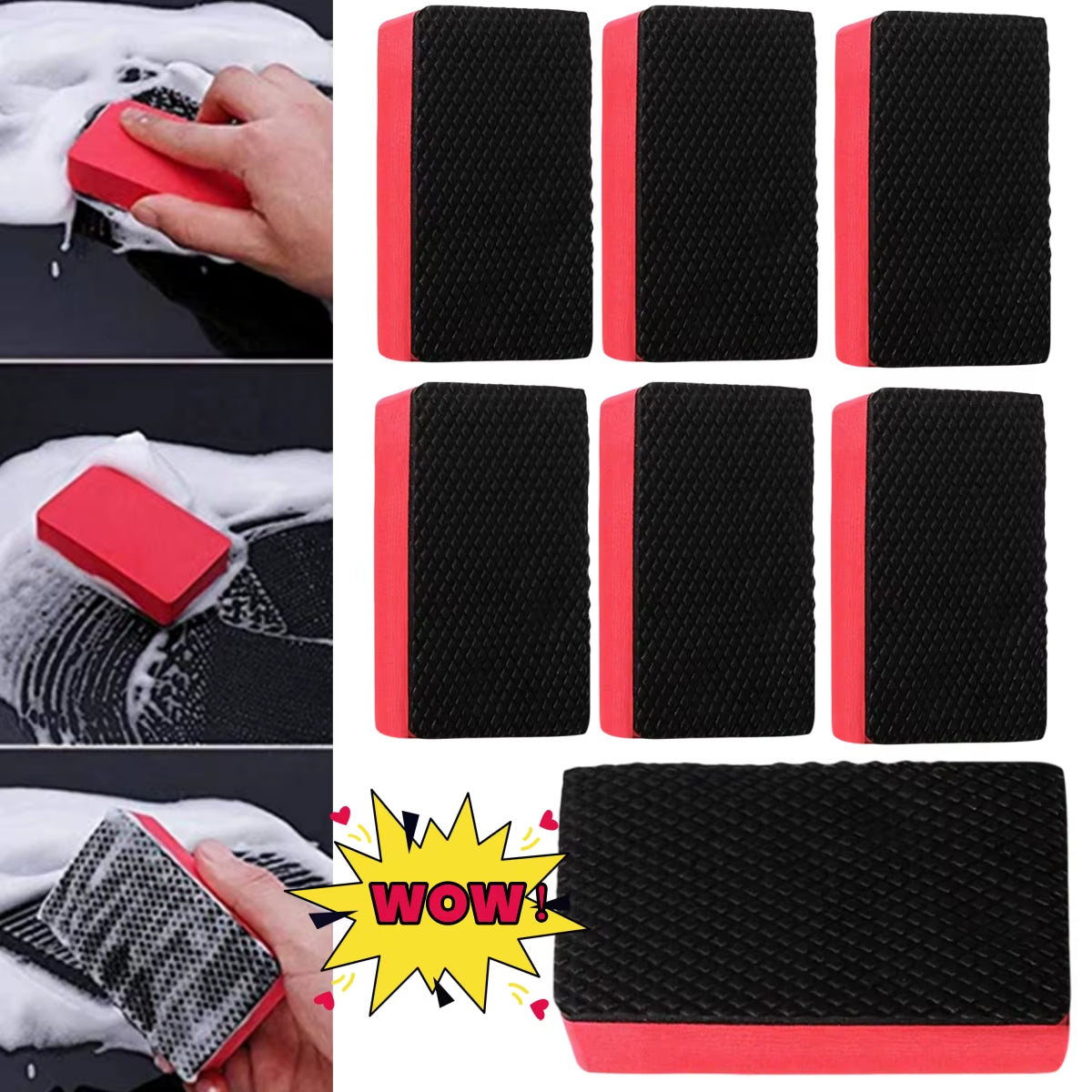 1~5PCS Car Clay Bar Pad Car Detail Cleaning Durable Universal Portable Multifunctional for Car Care Cleaning