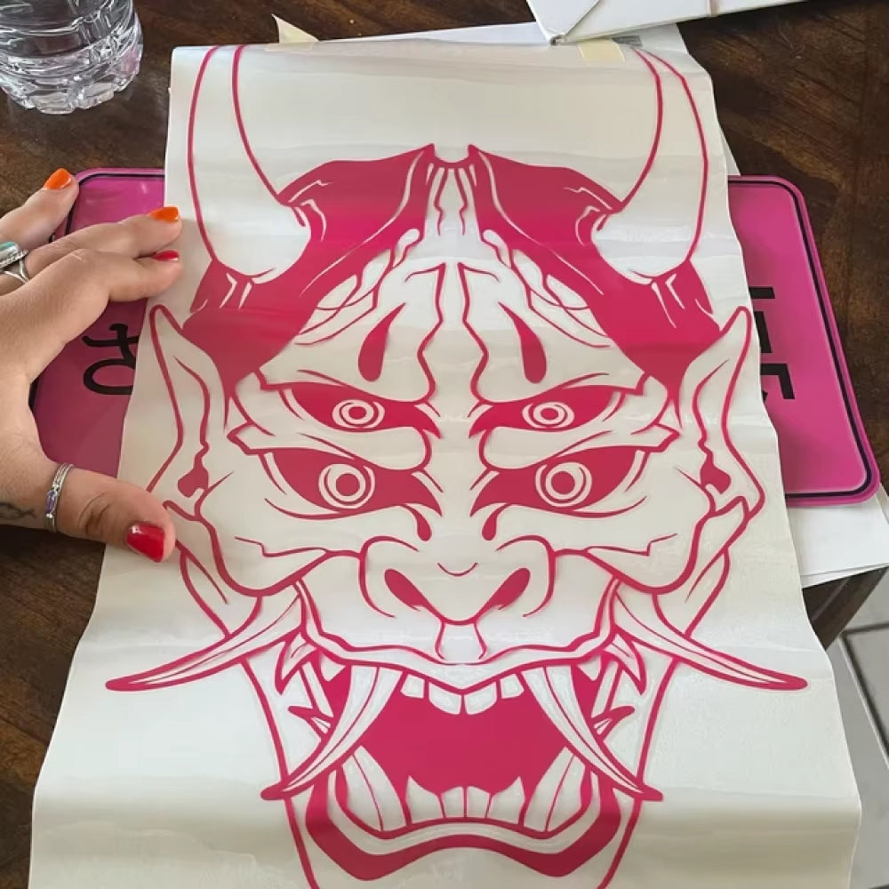 Hannya Mask Japanese Car Decal Sticker JDM Skull Vinyl Stickers for Auto Window Door Windshield Waterproof Decor Accessories