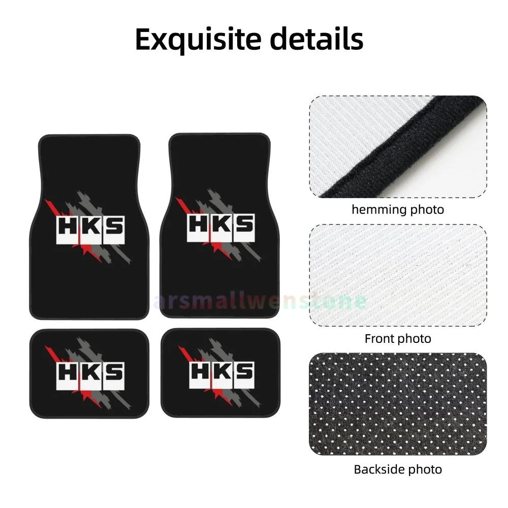 HKS Retro Pattern 4PCS Crystal Velvet Women'S Car Floor Mat, anti Fouling Car Floor Mat Car Interior Accessories