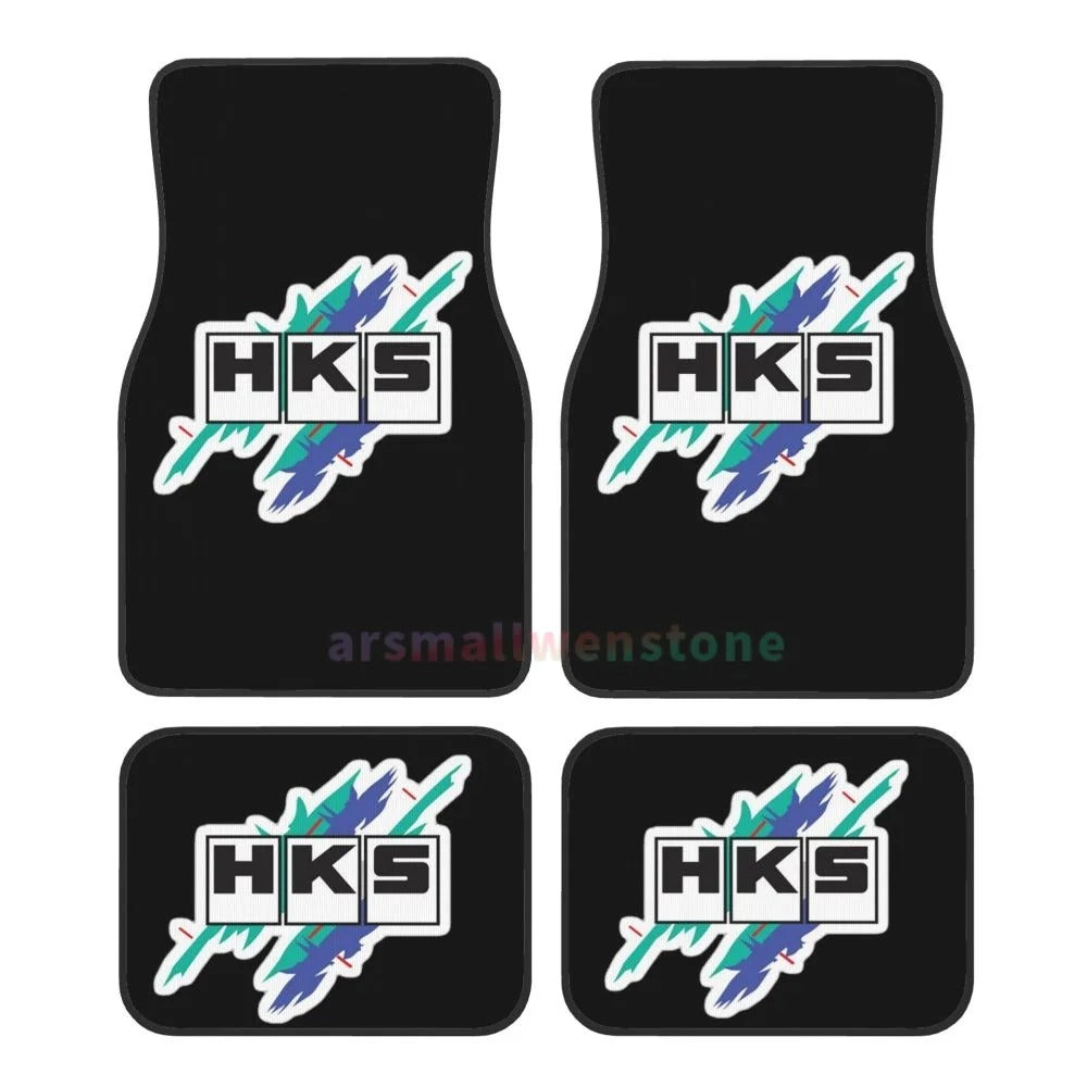 HKS Retro Pattern 4PCS Crystal Velvet Women'S Car Floor Mat, anti Fouling Car Floor Mat Car Interior Accessories
