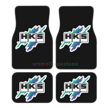 HKS Retro Pattern 4PCS Crystal Velvet Women'S Car Floor Mat, anti Fouling Car Floor Mat Car Interior Accessories