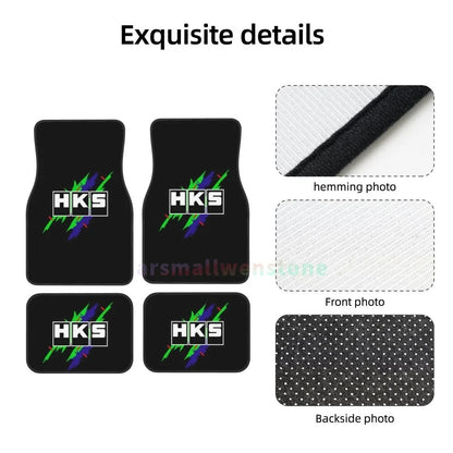 HKS Retro Pattern 4PCS Crystal Velvet Women'S Car Floor Mat, anti Fouling Car Floor Mat Car Interior Accessories