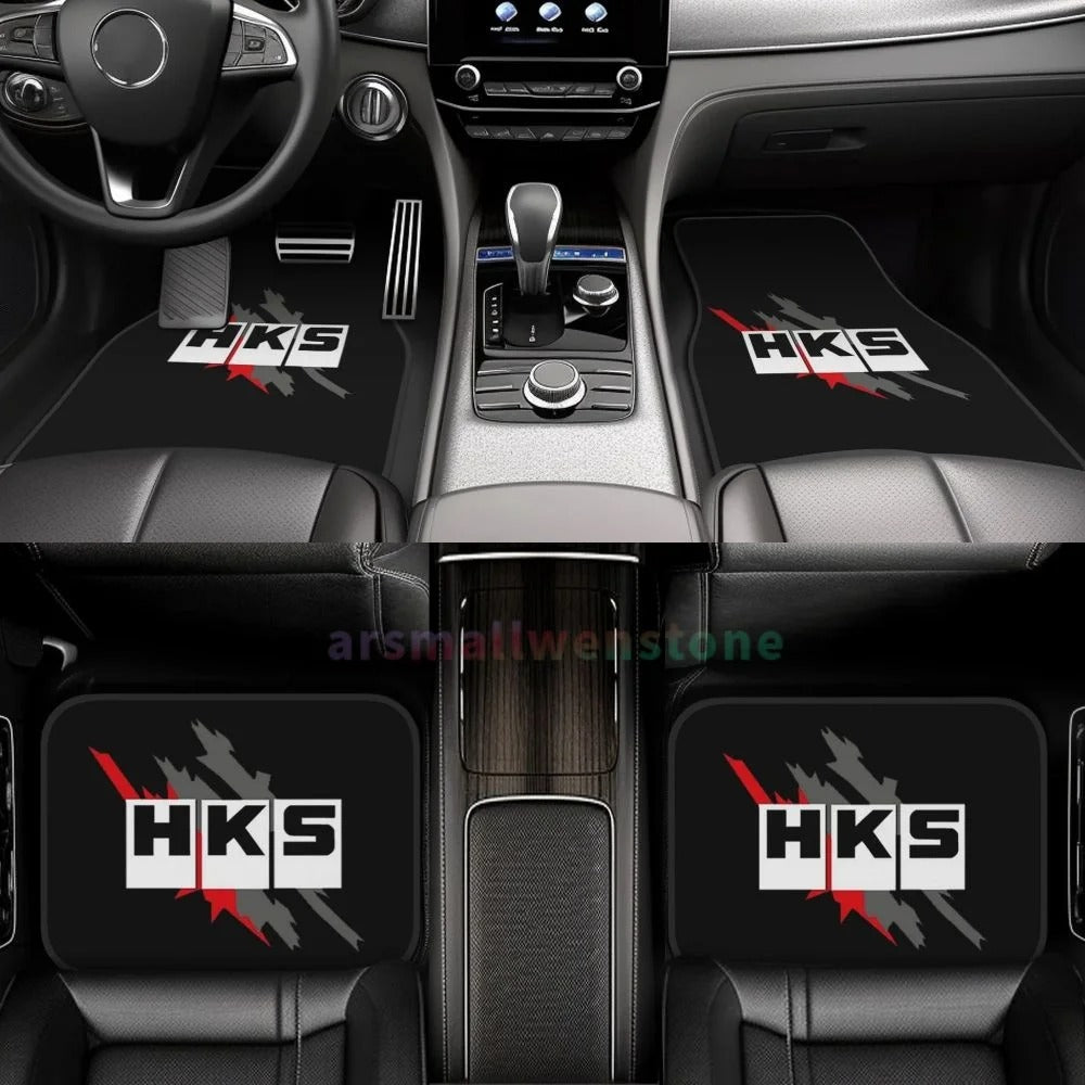 HKS Retro Pattern 4PCS Crystal Velvet Women'S Car Floor Mat, anti Fouling Car Floor Mat Car Interior Accessories