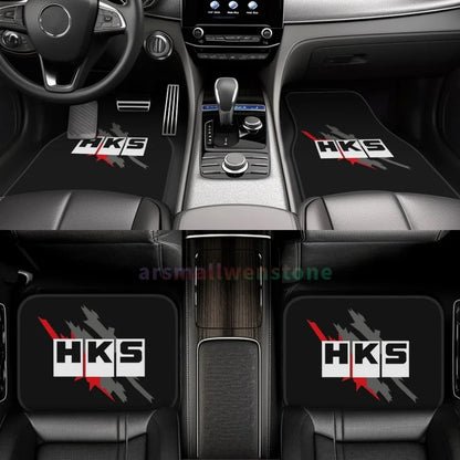 HKS Retro Pattern 4PCS Crystal Velvet Women'S Car Floor Mat, anti Fouling Car Floor Mat Car Interior Accessories