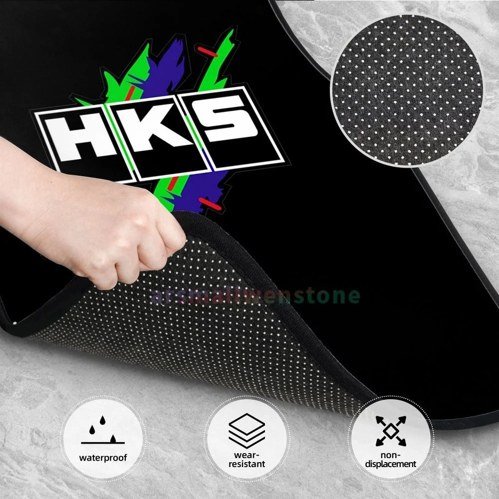 HKS Retro Pattern 4PCS Crystal Velvet Women'S Car Floor Mat, anti Fouling Car Floor Mat Car Interior Accessories