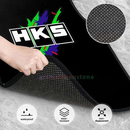 HKS Retro Pattern 4PCS Crystal Velvet Women'S Car Floor Mat, anti Fouling Car Floor Mat Car Interior Accessories