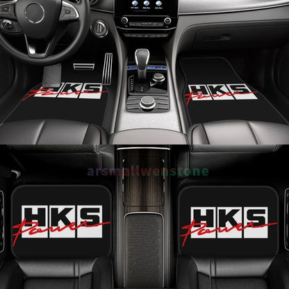 HKS Retro Pattern 4PCS Crystal Velvet Women'S Car Floor Mat, anti Fouling Car Floor Mat Car Interior Accessories