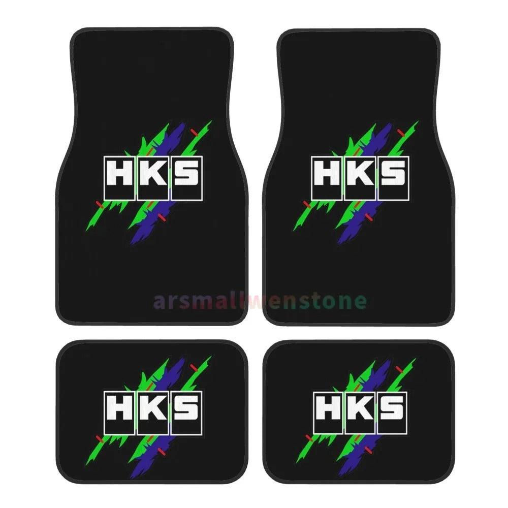 HKS Retro Pattern 4PCS Crystal Velvet Women'S Car Floor Mat, anti Fouling Car Floor Mat Car Interior Accessories