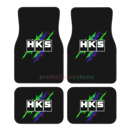 HKS Retro Pattern 4PCS Crystal Velvet Women'S Car Floor Mat, anti Fouling Car Floor Mat Car Interior Accessories