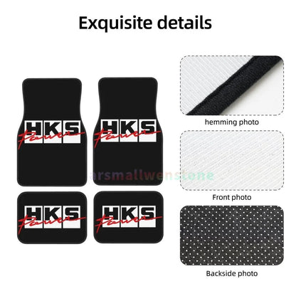 HKS Retro Pattern 4PCS Crystal Velvet Women'S Car Floor Mat, anti Fouling Car Floor Mat Car Interior Accessories