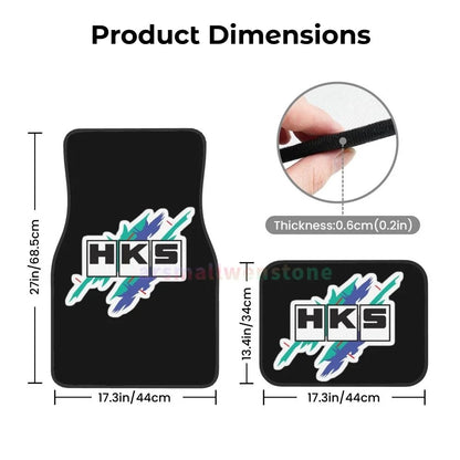 HKS Retro Pattern 4PCS Crystal Velvet Women'S Car Floor Mat, anti Fouling Car Floor Mat Car Interior Accessories