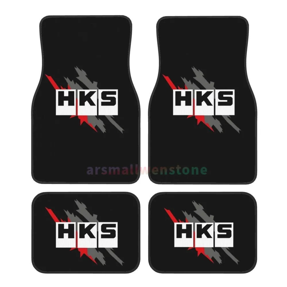HKS Retro Pattern 4PCS Crystal Velvet Women'S Car Floor Mat, anti Fouling Car Floor Mat Car Interior Accessories