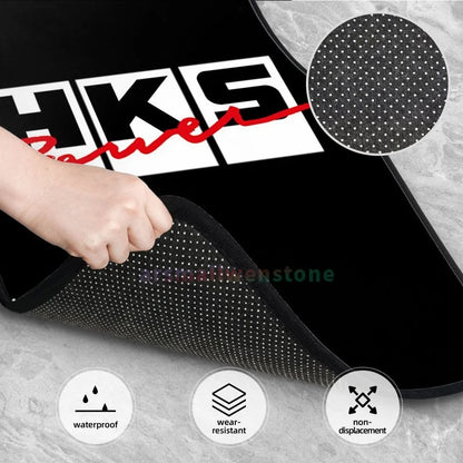 HKS Retro Pattern 4PCS Crystal Velvet Women'S Car Floor Mat, anti Fouling Car Floor Mat Car Interior Accessories