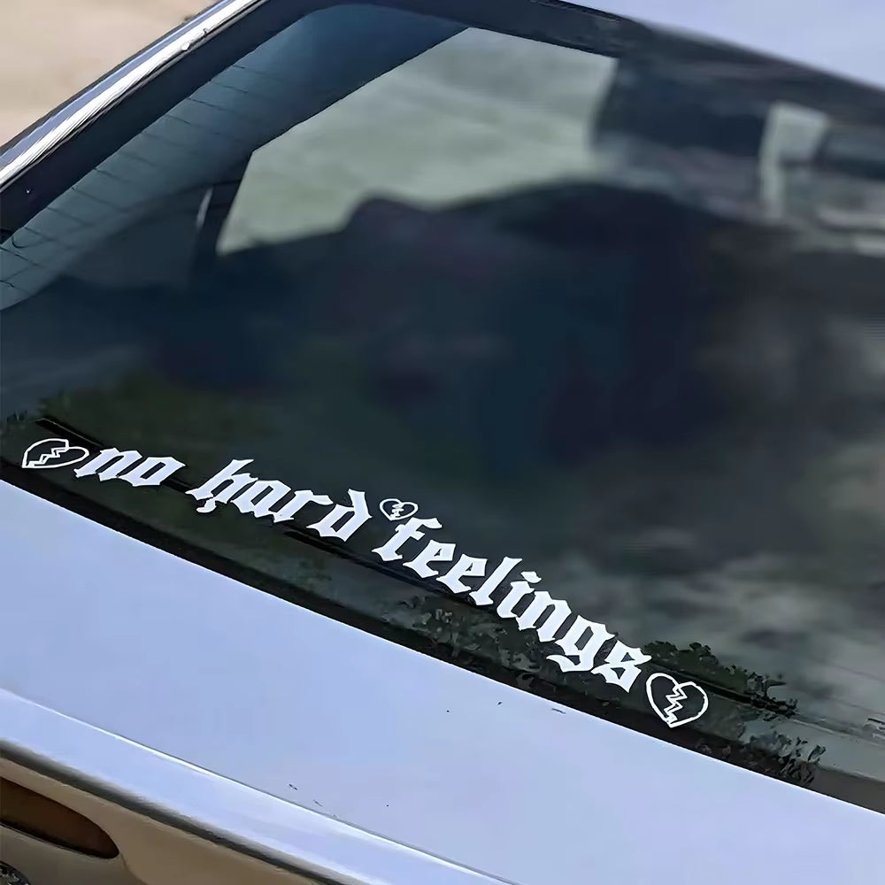 JDM No Hard Feelings Windshield Rear Window Decal Car Sticker Banner Vinyl Graphics Stance External Accessories Vinyl Decals
